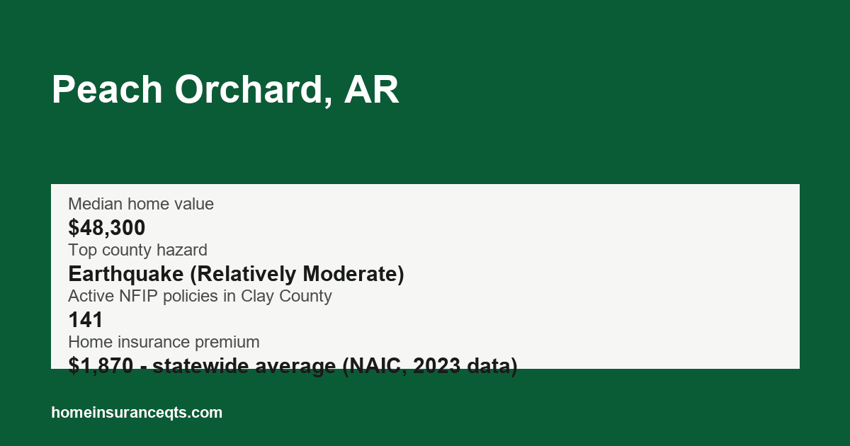 Key home insurance figures for Peach Orchard, AR