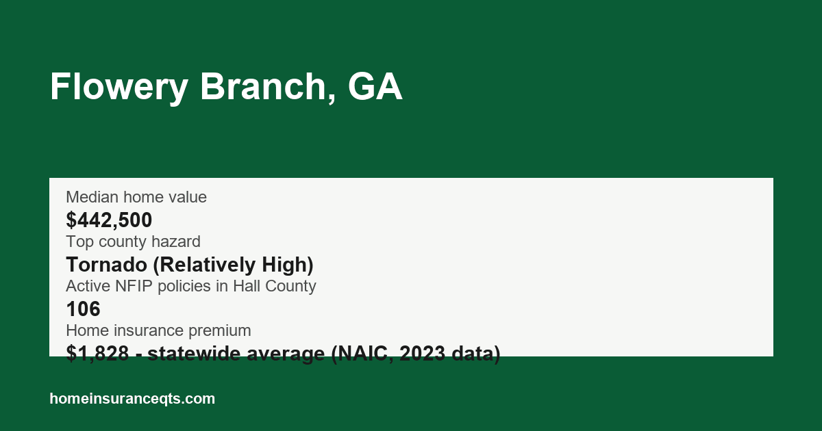 Key home insurance figures for Flowery Branch, GA