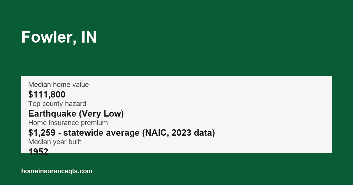 Key home insurance figures for Fowler, IN
