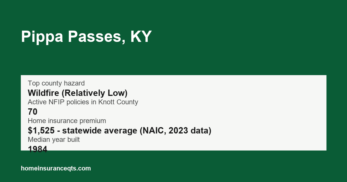 Key home insurance figures for Pippa Passes, KY