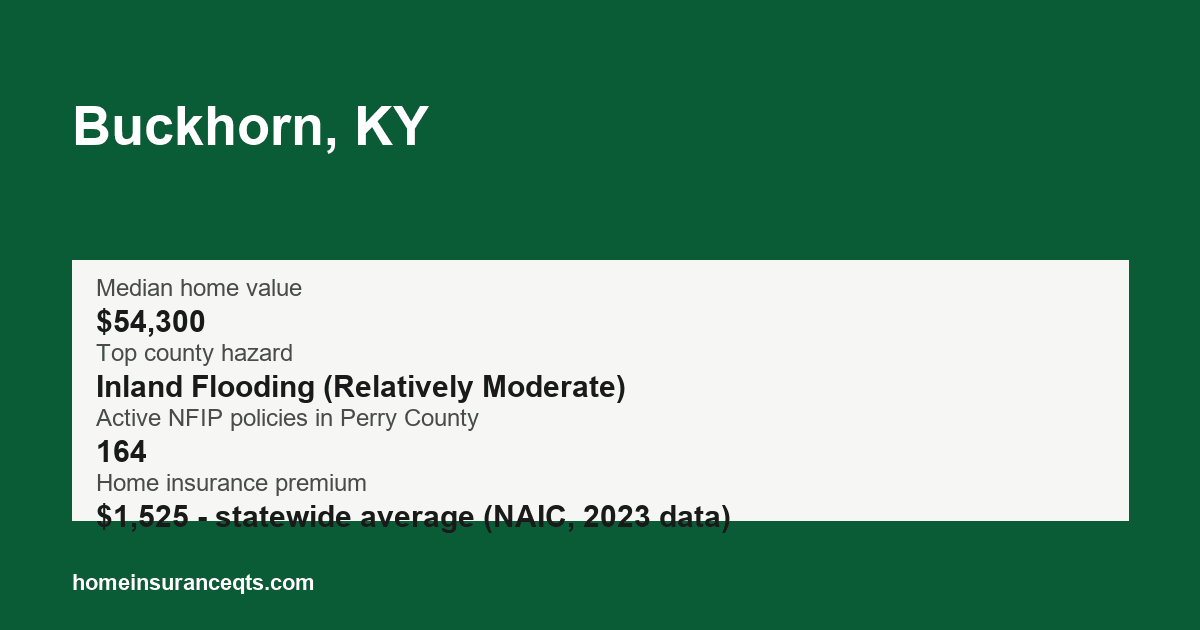 Key home insurance figures for Buckhorn, KY