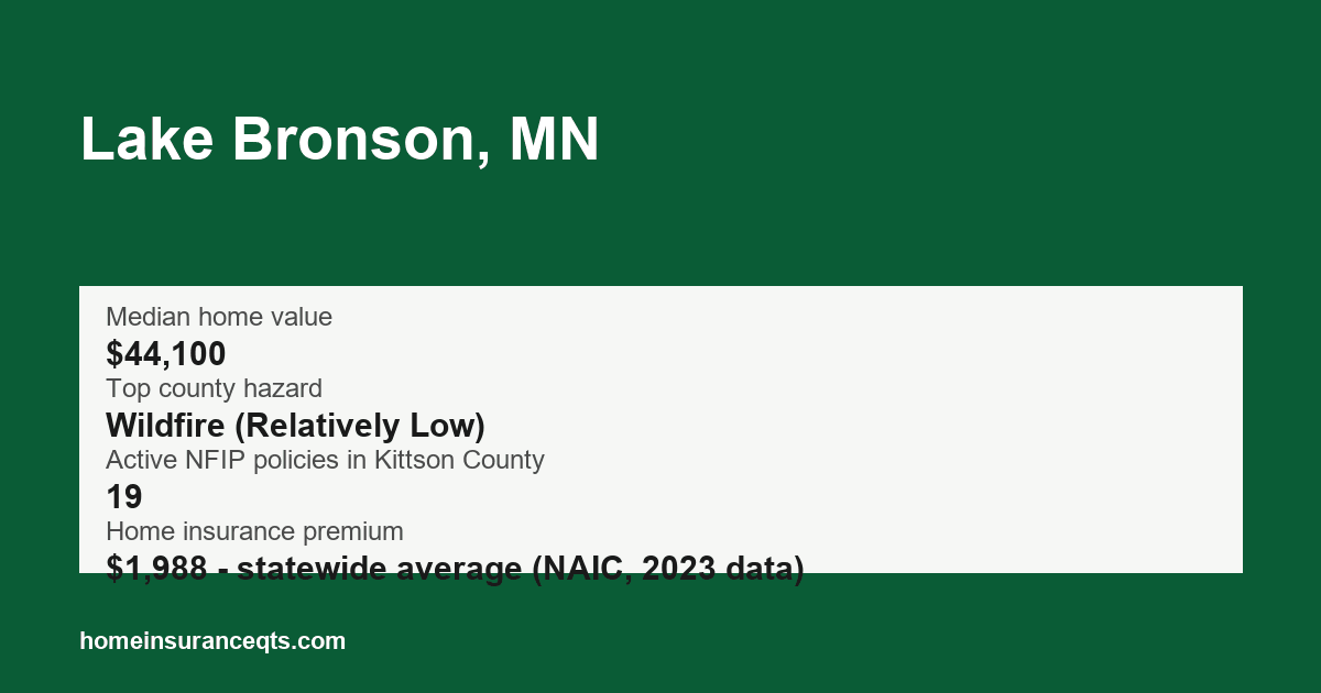 Key home insurance figures for Lake Bronson, MN