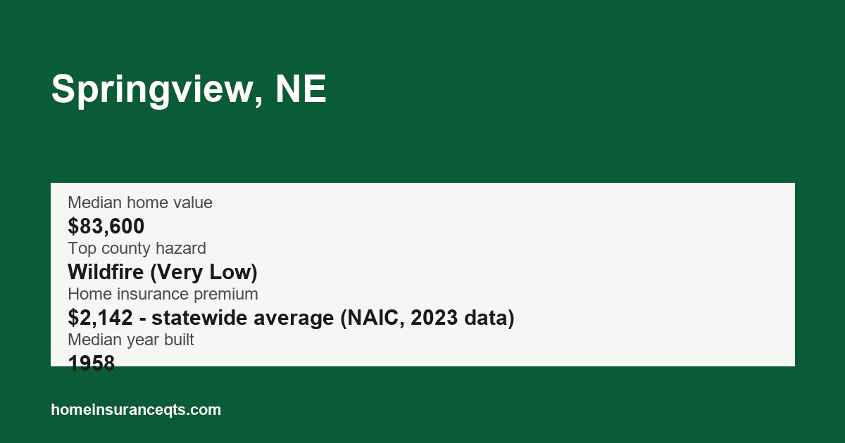 Key home insurance figures for Springview, NE