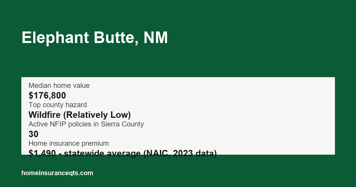 Key home insurance figures for Elephant Butte, NM