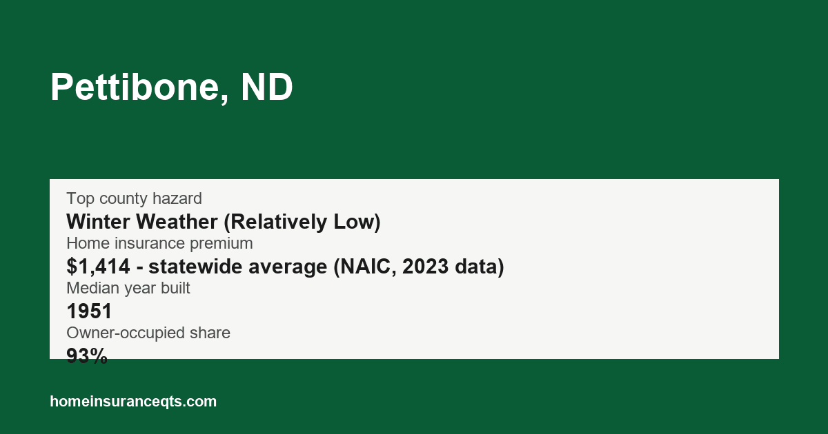 Key home insurance figures for Pettibone, ND