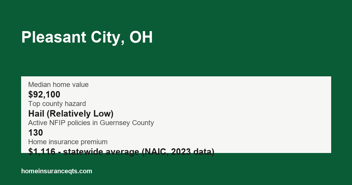 Key home insurance figures for Pleasant City, OH