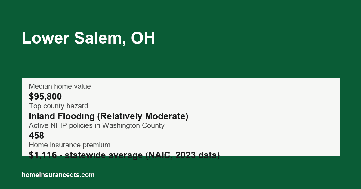 Key home insurance figures for Lower Salem, OH