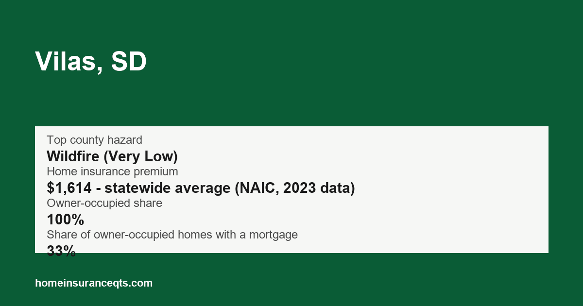 Key home insurance figures for Vilas, SD