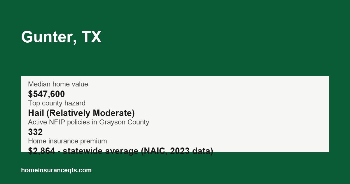 Key home insurance figures for Gunter, TX