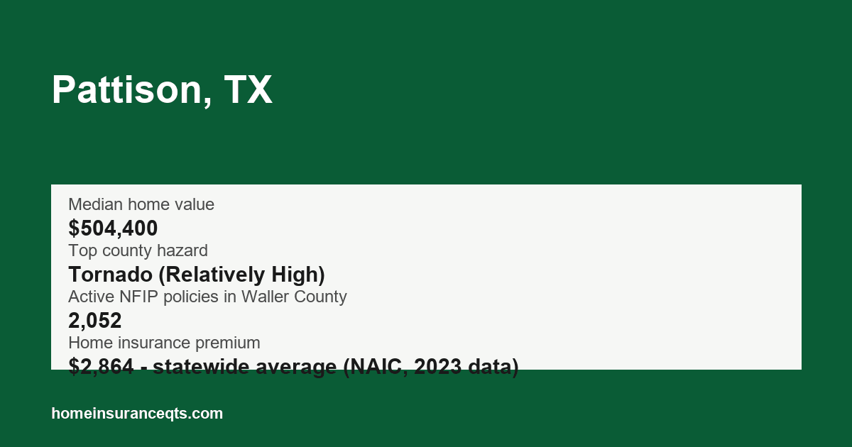 Key home insurance figures for Pattison, TX